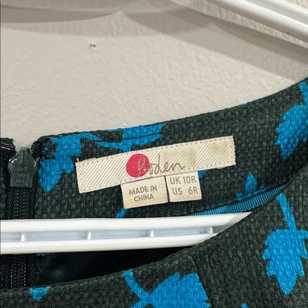 Boden fleur Blue leaf fitted pencil Dress - Picture 6 of 6
